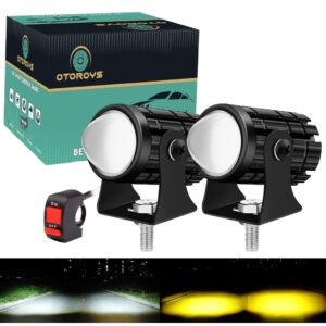 Mini Driving Fog Light Lamp Projector Lens Spotlight Led Motorcycle Headlight Dual Color