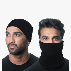 Black Colour Viscose Lycra Head Bandana for Men & Women