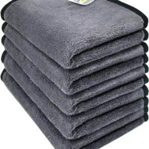 Silk Banded Edge Towel Set Extra Thick Microfiber Cleaning Cloths Perfect for Bike & Car.