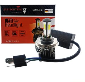 H4 JAS LED HEADLIGHT 45W WHITE FOR BIKE & CAR PACK OF 1