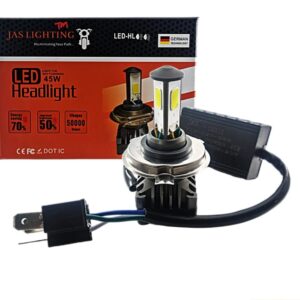 H4 JAS LED HEADLIGHT 45W WHITE FOR BIKE & CAR PACK OF 1